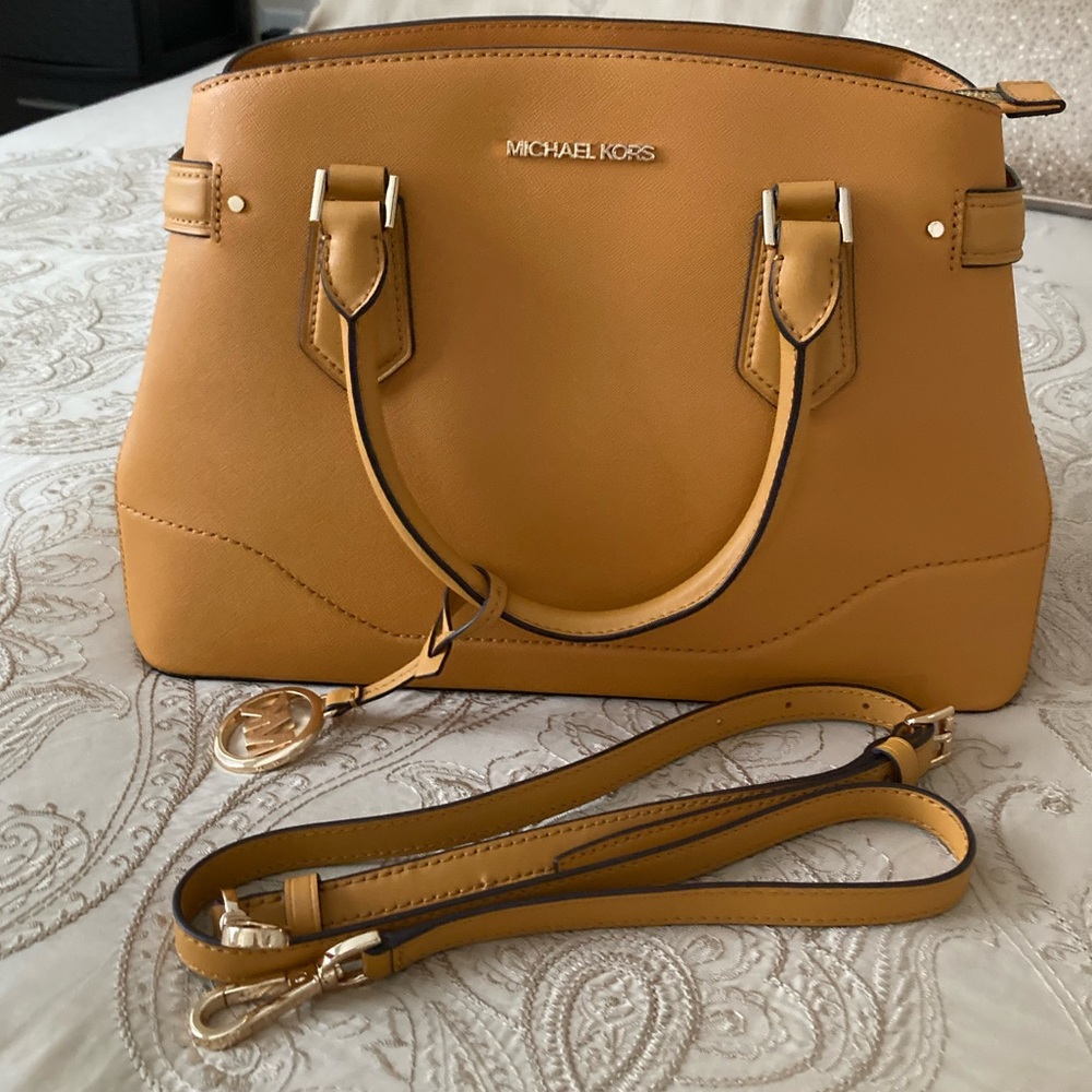 Michael Kors Mustard Satchel orange purs - Picture 2 of 6